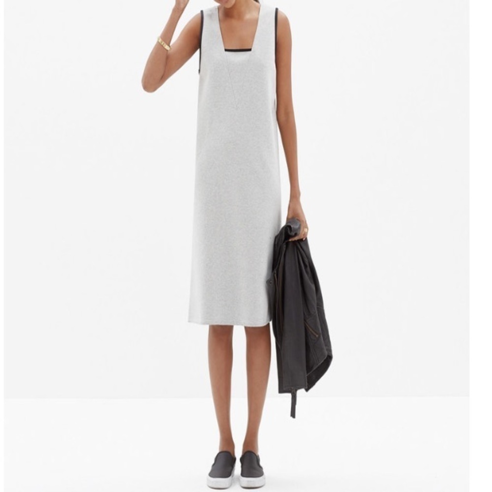 Madewell back cut out sleeveless pull over‎ heather gray shift dress Sz M